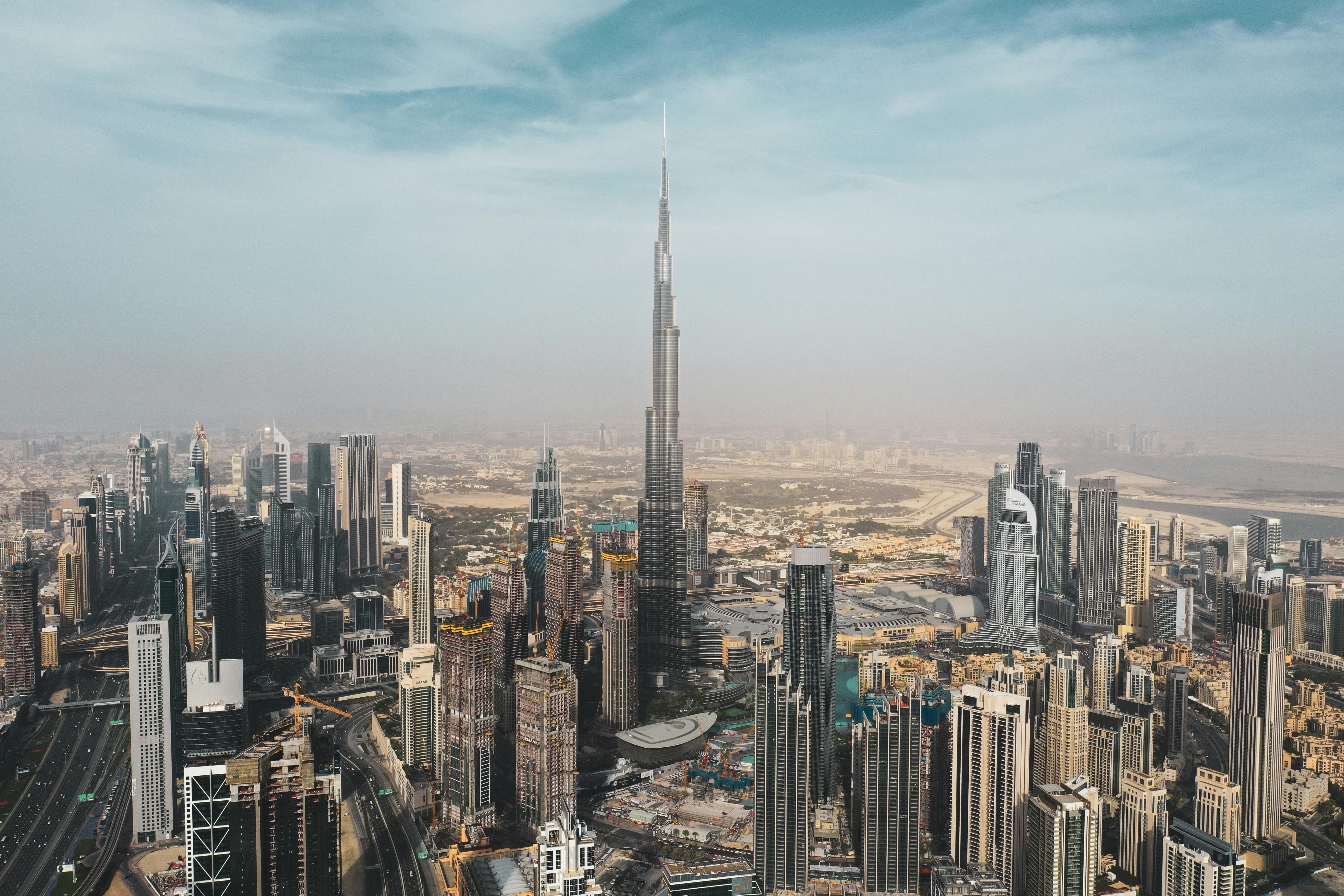 Modern business buildings in the UAE free zone